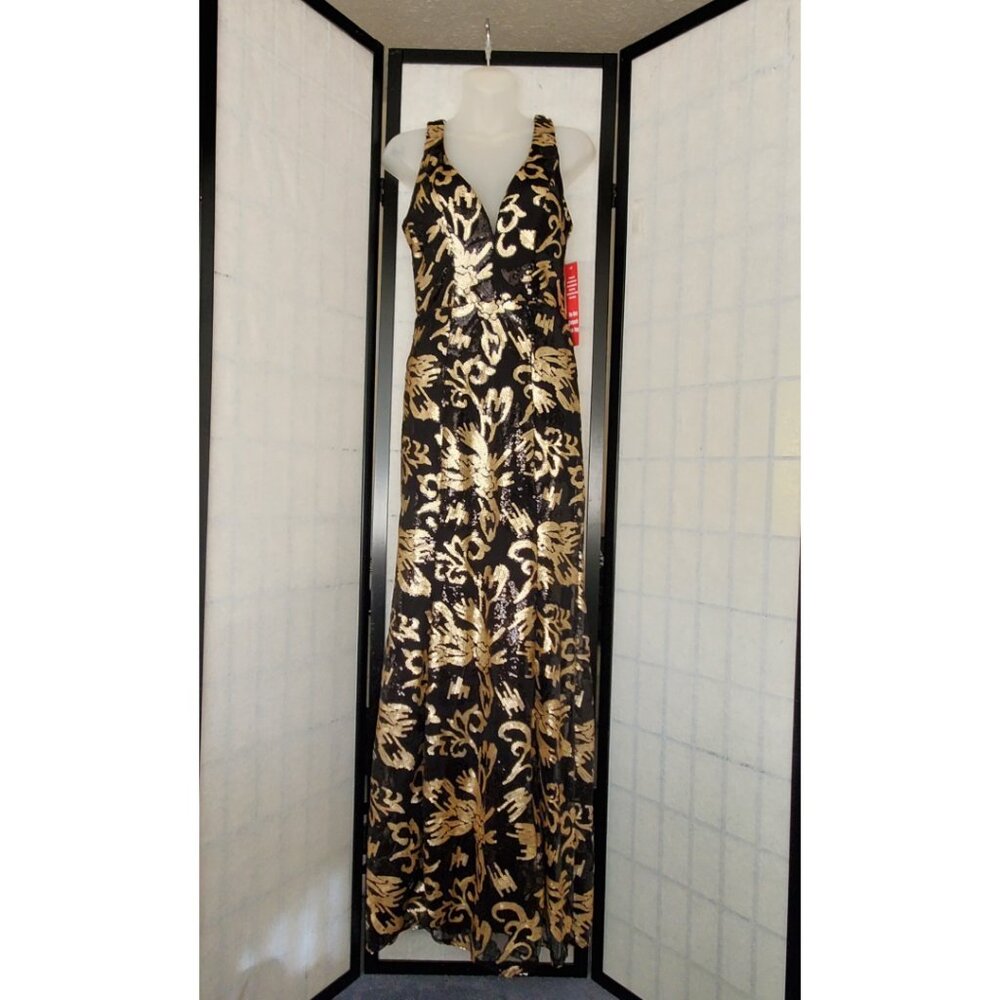 Black and Gold sequin gown